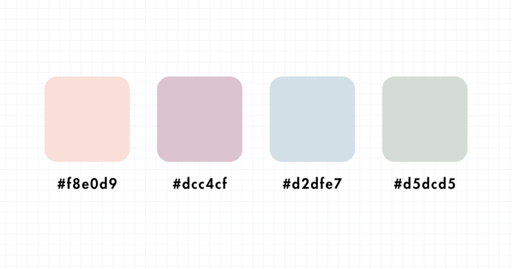 おしゃれなくすみパステル色